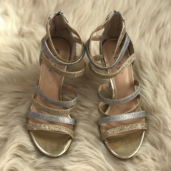 Guess Shoes - Guess silver & gold high heels Sz6